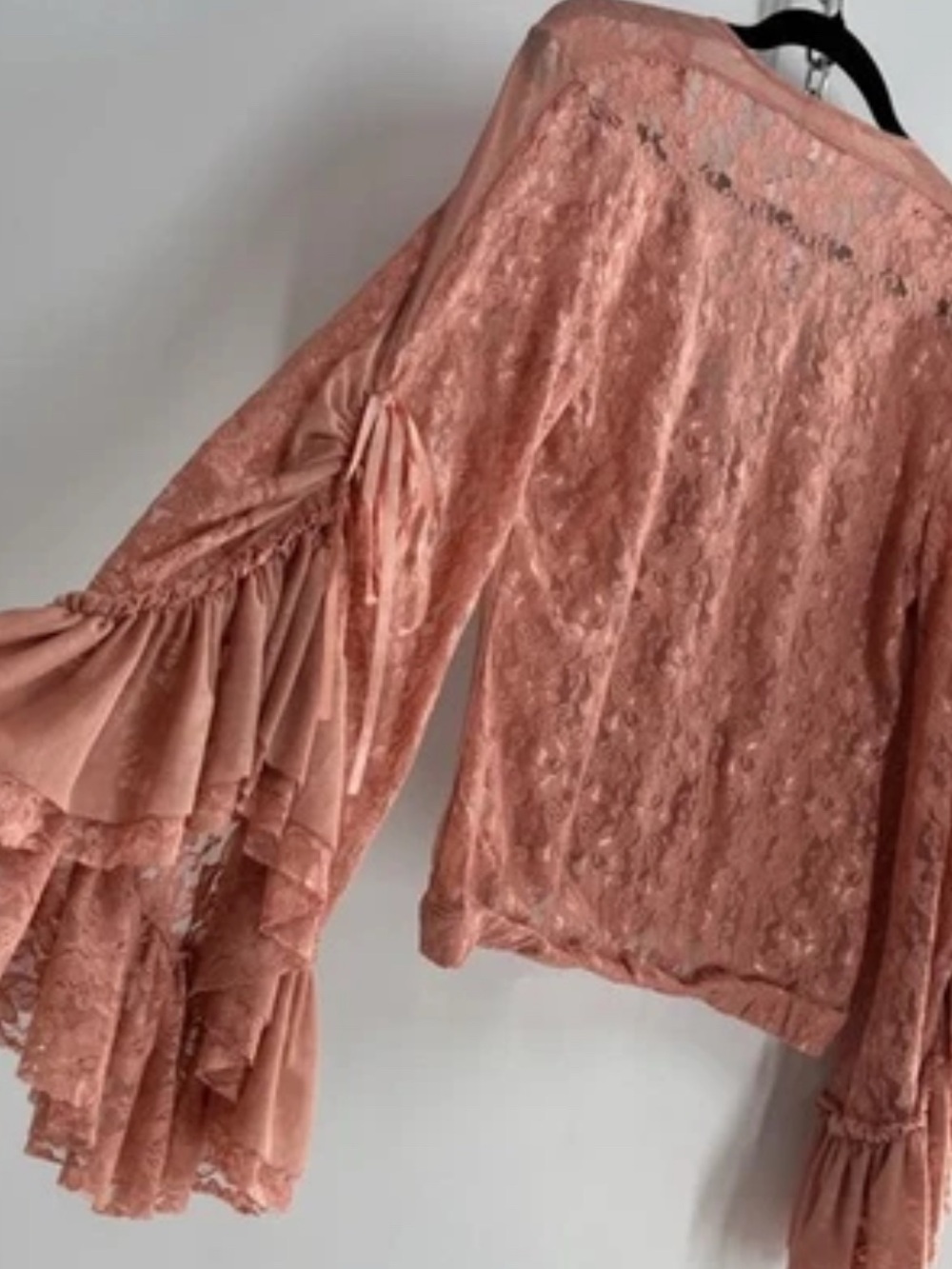 VENUS Dusty Rose Lace Layered Sleeve Top - Picture 5 of 8